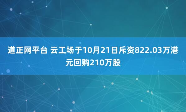 道正网平台 云工场于10月21日斥资822.03万港元回购210万股